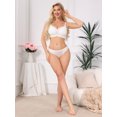 thumbnail image 2 of INSPIRE CHIC Lace Nursing Bra for Women Front Open Maternity Wireless Fixed Padded Full Coverage Breastfeeding Lingerie M White, 2 of 5