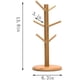 thumbnail image 5 of Estante para tazas de madera de bambú, organizador de tazas de té y café con árbol, soporte para colgar con 6 ganchos, soporte para tazas de bambú extraíble brillar Hogar, 5 of 6