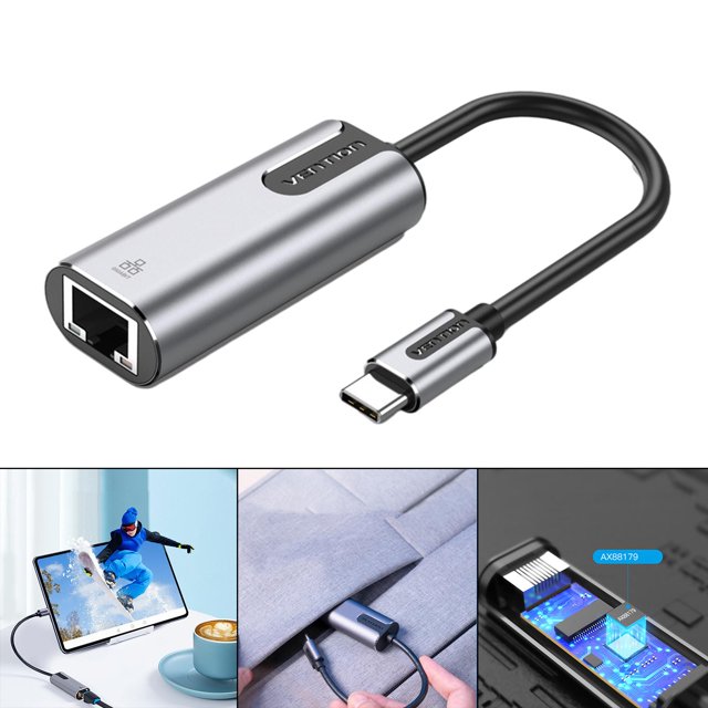 Adaptador de Portátil /100 / 1000mbps Ethernet Portátil para computadora portátil Adaptador de red, luz indicadora, el Hugo Adaptador Gigabit Ethernet