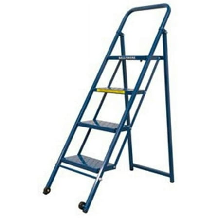 4 Step Thin Line Folding Step Ladder, 300 lbs, Blue