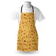 thumbnail image 4 of African Apron, Random Doodles Pattern Herringbone Indigenous Art Folk Features, Unisex Kitchen Bib with Adjustable Neck for Cooking Gardening, Adult Size, Brown Marigold Mustard, by Ambesonne, 4 of 4