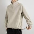 thumbnail image 1 of pstuiky camisas de manga larga para hombre, Chaqueta tipo cárdigan con capucha y bolsillo de manga larga con cremallera de color liso a la moda para hombre Tops de hombre m, 1 of 5