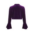 thumbnail image 2 of YONGHS Kids Girls Velvet Cardigan Bolero Open Front Long Sleeve Shrug Shawl Cover Up for Dress Dark Purple 16, 2 of 5