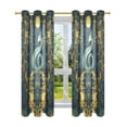 thumbnail image 7 of Yayeee Window Curtains Set of 2 for Living Room Light Filtering 63"x52", Green Celestial Serpent, 7 of 7