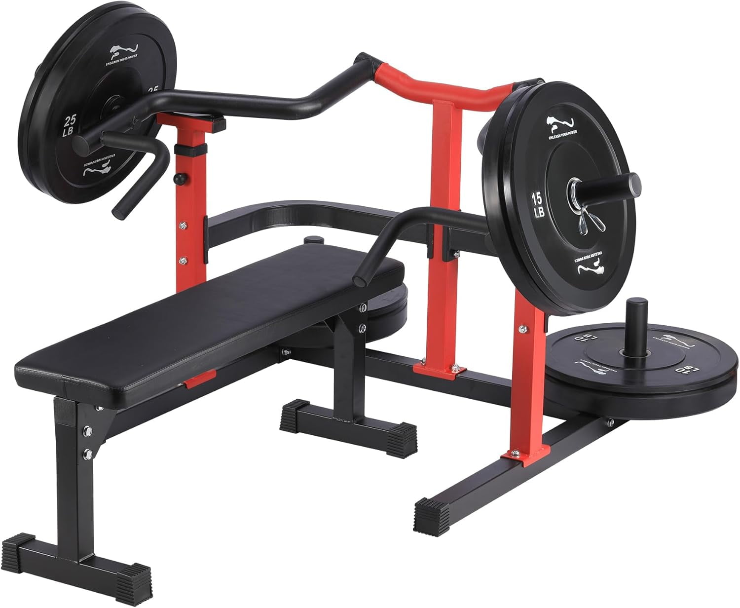 Acekid 1050LBS Chest Press Machine with Converging Arms,Bench Press Machine with Independent Flat Bench, Heavy Duty Bench Press Rack for Home Gym,Chest Workout Equipment