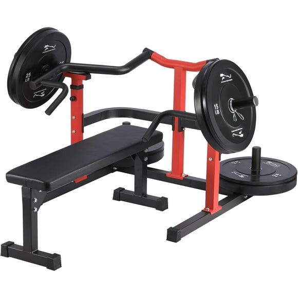 Alician 1050LBS Chest Press Machine with Converging Arms,Bench Press Machine with Independent Flat Bench, Heavy Duty Bench Press Rack for Home Gym,Chest Workout Equipment