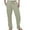 A-Beige329, variant on XIAONU Men's Sage Green Linen Pants Elastic Waist Drawstring Loose-Fit Trousers Breathable Casual Pant