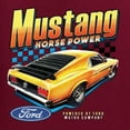 thumbnail image 6 of Wild Bobby, Ford Yellow Mustang Horsepower Cars and Trucks Men Graphic Tee, Maroon, Small, 6 of 6