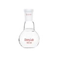 thumbnail image 1 of StonyLab Matraz de ebullición de vidrio de 50 ml de pared pesada de un solo cuello con fondo plano y junta exterior cónica estándar 24/40 de 50 ml, 1 of 1