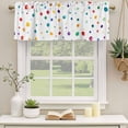 thumbnail image 2 of Colorful Polka Dot Curtain Valances for Windows, Kitchen Valance Window Treatments Panel 2 Pack, Rainbow Point Vibrant Rod Pocket Short Curtains for Bathroom Bedroom 42 x 18 Inch, 2 of 8