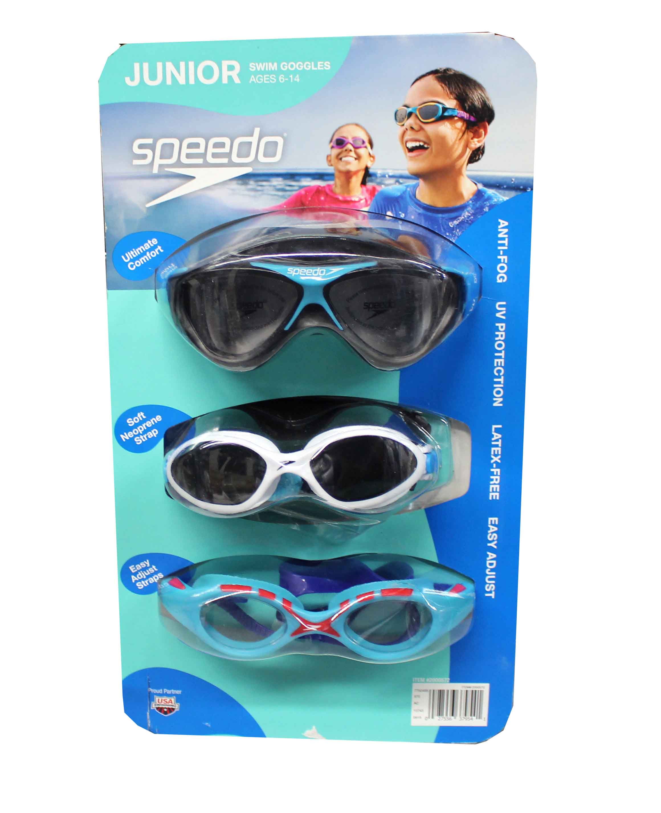 Speedo 1426326 Junior Swim Goggles Ages 6 to 14 Pack of 3 One Pair New! 