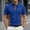 Blue, variant on Mens Cotton Spandex Short Sleeve Henley Shirt - Soft Ribbed Retro Casual Tee with Button Placket Khaki Tan S-XXXL,Size 3XL