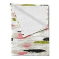 thumbnail image 2 of Art Soft Flannel Fleece Blanket, Bold Pattern with Thick Brushstrokes and Stripes Hand Painted Boho Print, Cozy Plush for Indoor and Outdoor Use, 50" x 60", Coral Black Olive Green, by Ambesonne, 2 of 5