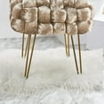 thumbnail image 5 of Home Soft Things Crushed Velvet Pouf Stool Ottoman - Bleached Sand - 16x16x16'', 5 of 8
