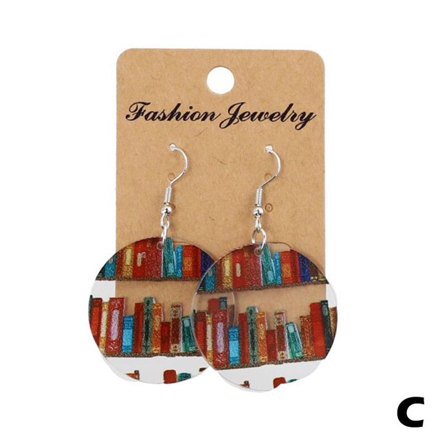 E Book Nook EarRings, Librarian Boo k Lover EarRings, Modern Statement New L2 F6F4