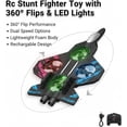 thumbnail image 4 of Skyriders Rc Jet, Rc Stunt Fighter Jet Toy with 360° Flips & LED Lights, Remote Control Foam Airplane, Rechargeable Hovering Fighter Helicopter for Beginners, 4 of 7