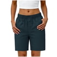 thumbnail image 2 of Womens Cargo Shorts High Waisted Button Quick Dry Athletic Shorts Lightweight Running Summer Hiking Shorts with Pockets, 2 of 9