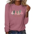 thumbnail image 1 of Birdeem Mode Femmes Décontracté Manches Longues Imprimé Col Rond T-Shirt Ample Blouse Tops, 1 of 1