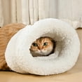thumbnail image 6 of Plush Pet Sleeping Bag Bed for Indoor Cats and Small Puppies, 360 Windproof Warm Burrow Cave with Foldable Mat, Brown Grey 17.3x14.6 and 21.3x17.7 Inch for Travel Crate Car Seat, 6 of 10