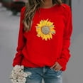 thumbnail image 2 of Ichuanyi Womens Fall Tops, Womens Casual Hoodies Jumper Tops Ladies Sunflower Print Sweatshirt Blouse Tee, 2 of 4