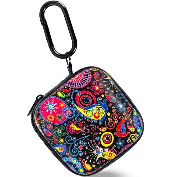 Estuche Cuadrado Para Auriculares, Organizador De Auriculares, Estuche Portátil Con Cable De Eva, Bolsa De Almacenamiento Con Mosquetón Para Airpods Pro Beats Bose Galaxy Buds, Almacenamiento De Cable