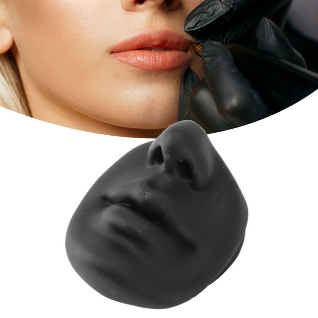 Silicone Lip Nose Practice Model, Skin Touch, Easy to Color, 3D, 7.5x7cm, for Lip and Nose Piercing Practice and Display, Lip Practice