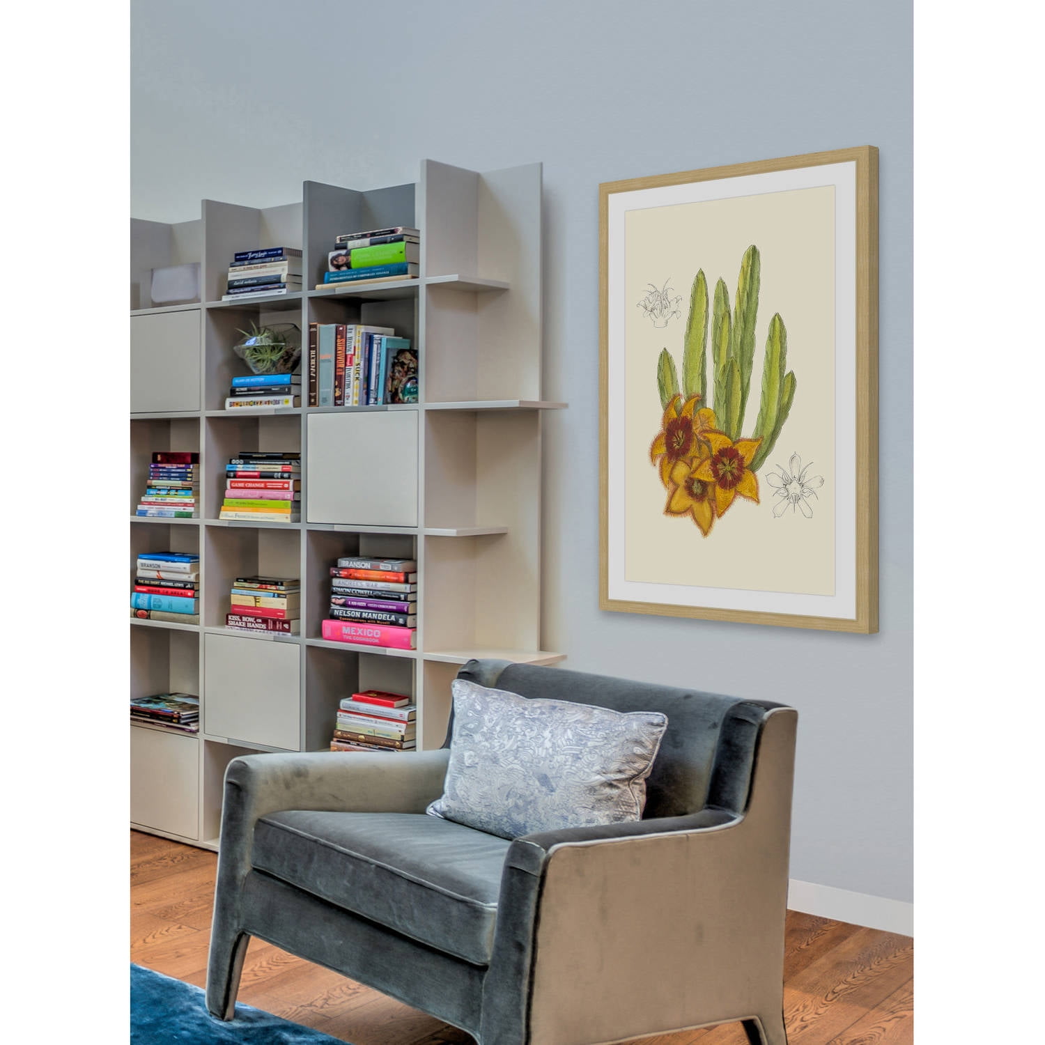 Marmont Hill "Flowering Cactus III" Framed Painting Print