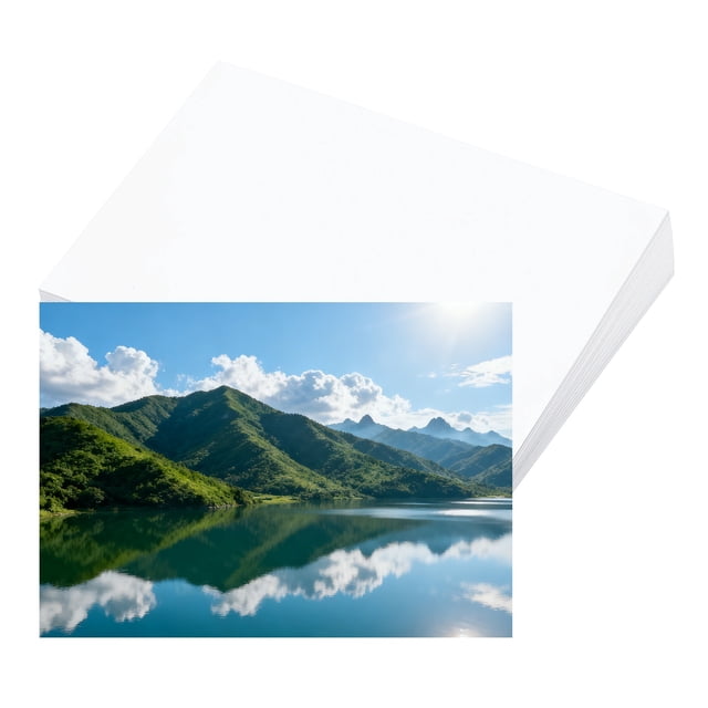 Uxcell 5.8"x4.1" Glossy Sticker Paper, 50 Sheets Inkjet Printing Picture Paper Instant Dry Picture Printing 150GSM Self-Adhesive Printable Sticker for Dye Ink Inkjet Laser Printer