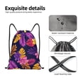 thumbnail image 4 of Xecao Purple Flower Pattern Sports Drawstring Backpack - String Swim Gym Bag with Wet Proof Pocket for Women&Men-Medium, 4 of 6