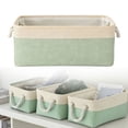 thumbnail image 2 of Storage Bins Baskets for Organizing - Jumbo Sturdy Fabric Storage Basket for Shelves, Decorative Foldable Closet Storage Bins Light Green 12*8*5 In, 2 of 9