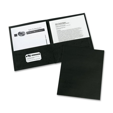 Avery(R) Two-Pocket Folders 47988, Black, Box of 25