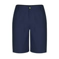 thumbnail image 4 of Fsgntruao Summer Shorts Men Casual Solid Color Cotton-Linen Button Zipper Shorts Half Shorts Pants Loose Fit Wide Leg Outdoor Baggy Cargo Pants for Hiking, 4 of 9