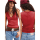 thumbnail image 3 of Camisetas Sin Mangas Acanaladas para Mujer, Camisetas de Verano Ajustadas con Cuello en V, Camisetas Casuales Básicas de Punto Sin Mangas Vino Tinto S, 3 of 7