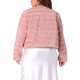 thumbnail image 3 of Chaqueta recortada de mujer plus size Agnes Orinda, abrigo de invierno de piel sintética esponjosa, frente abierto, 2X rosa, 3 of 6