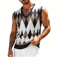thumbnail image 4 of IROINNID Men's V-Neck Argyle Knit Sweater Vest Sleeveless Pullover Tank Top Casual Diamond Pattern Layering Essential for Business Office and Weekend Daily Wear, 4 of 6