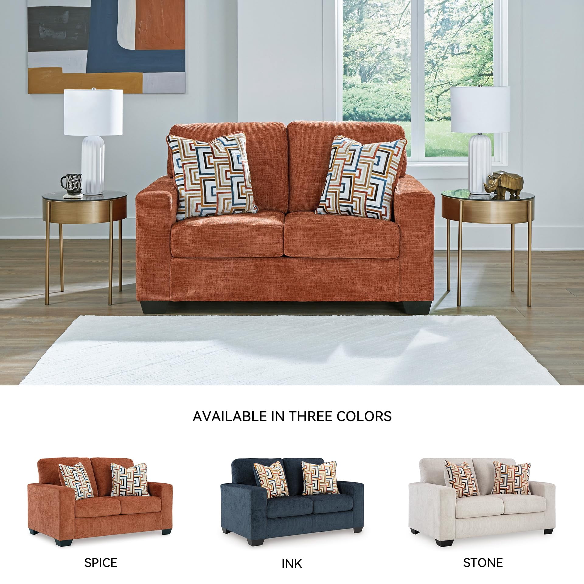 Signature Design by Ashley Furniture Aviemore Orange Loveseat