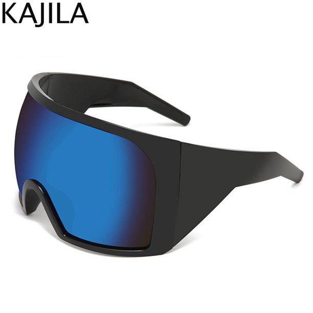Gafas de sol de gran tamaño para hombre y mujer, lentes con protección Punk, Marco grande, marca de lujo, Steampunk, UV400, 2024