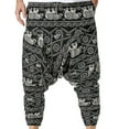 thumbnail image 1 of Pantalones bombachos de cintura media con estampado de encaje a la moda para hombre, pantalones casuales de longitud completa, pantalones de entrepierna para hombre, 1 of 8