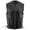 Black, variant on Milwaukee Leather Men's Drifter Black Collarless Buffalo Leather Motorcycle Vest - LKM3792 5X-Large