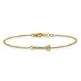 thumbnail image 3 of Real 14kt Yellow Gold Diamond Arrow Chain Bracelet; 7 inch; Lobster Clasp; for Adults and Teens; for Women and Men, 3 of 3