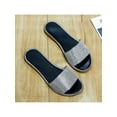 thumbnail image 3 of Women's Comfortable Open Toe Slippers & Plain Sandals - Sparkly Diamond and Solid Color Summer Slide Flats, 3 of 7