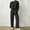 Black, variant on Women's 2 Piece Solid Color Sweatsuit Ribbed Knit Outfits Set Casual Long Sleeved Pullover with Drawstring and Wide Leg Pants