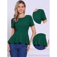 thumbnail image 2 of DARING DIVA Women's Round Neck Elegant Peplum Tops XL Green, 2 of 6