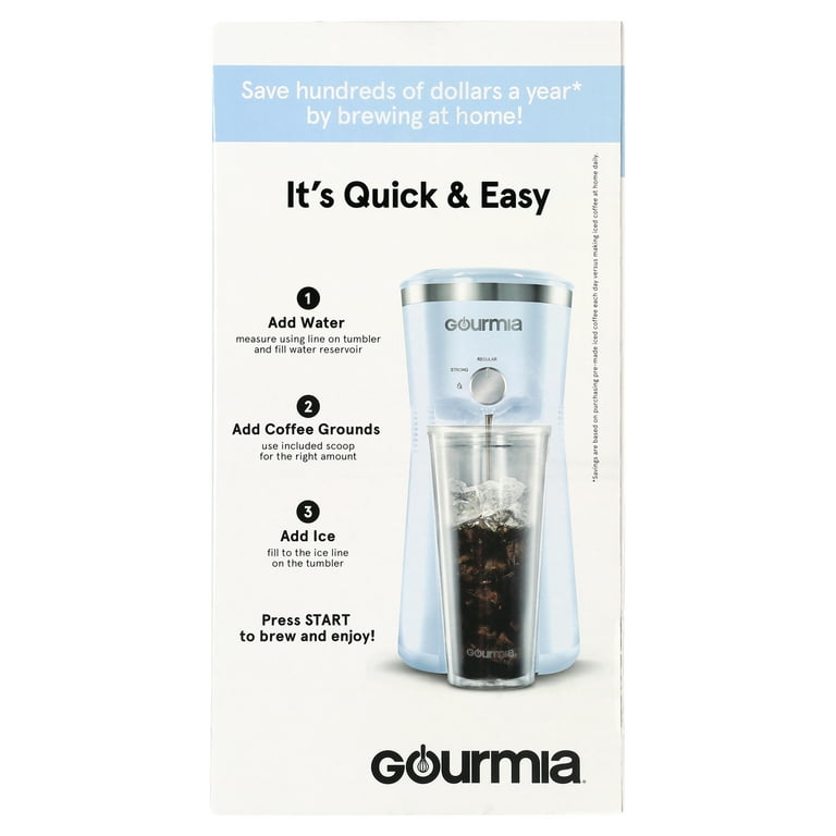 Gourmia 12 Cup Hot & Iced Coffee Maker with Keep Warm Feature - Blue, New 