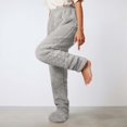 thumbnail image 2 of KHONTS Women's Plush Footed Pajama Pants Comfy Soft Winter Casual Home Trousers Grey XXL, 2 of 5