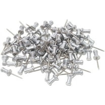 Aluminum Head Push Pins, Steel 5/8" Point, Silver, 100 per Box [Set of 2]