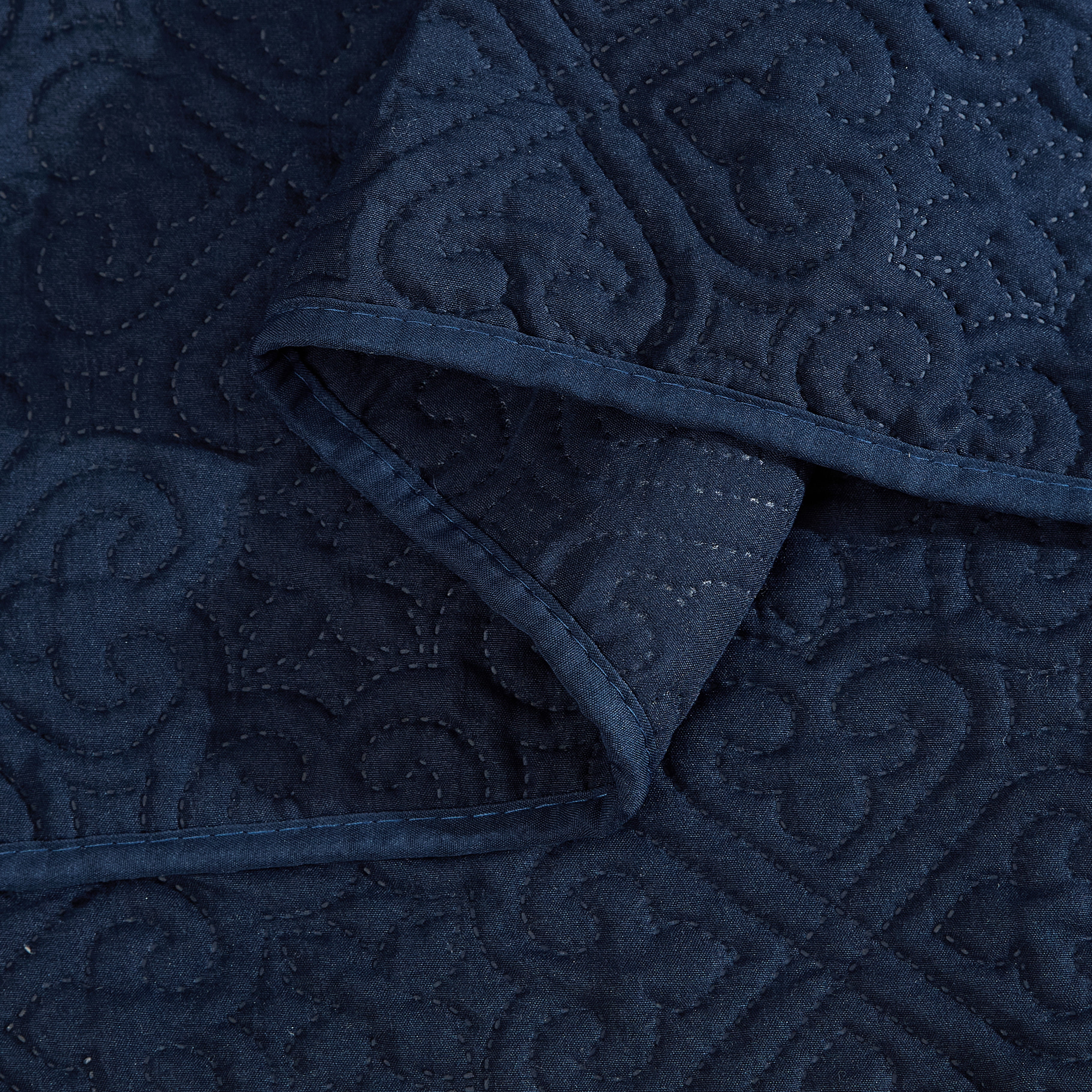 THD Loren - 3 Piece Full Queen Size Quilt Set, Lightweight Queen Bedspread Coverlet Set (Full/Queen, Navy Blue)
