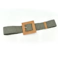 thumbnail image 3 of Labakihah belt Women Elastic Woven Casual Summer Belt Stretch Skinny Belt With Wooden Buckle Army Green One Size, 3 of 3