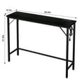 WhizMax Narrow Console Table, Black Sofa Table with Outlets, Behind