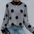 thumbnail image 5 of Munlar Womens Cardigan Sweaters,Women's O-Neck Knitted Polka Dot Pullover Fashion Knitted Sweater Sweatershirt Sweater, 5 of 8